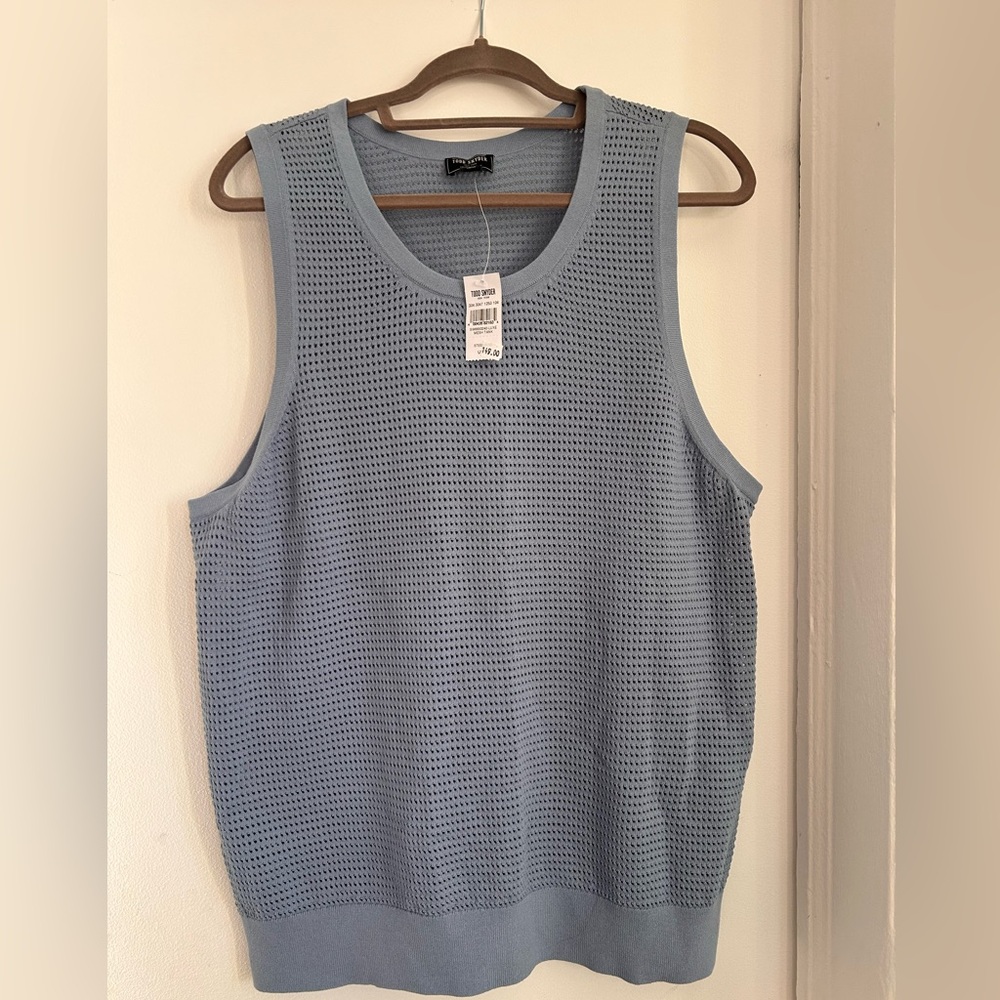 Todd Snyder Perforated Knit Top in Light Blue